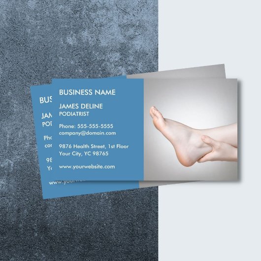 Vorlage für die Blue Podiatrist Business Card Visitenkarte