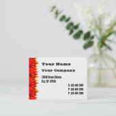 Vorlage für die Business Card des Red Flames Weste Visitenkarte (Stehend Vorderseite)