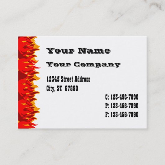 Vorlage für die Business Card des Red Flames Weste Visitenkarte (Vorderseite)