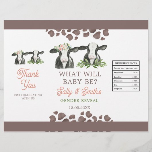 Vorlage für die Chip-Bag-Vorlage für Kuhgeschlecht Flyer (Vorne)