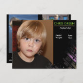 Vorlage für die Comp-Karte des Kinderdarstellers Postkarte (Vorne/Hinten)
