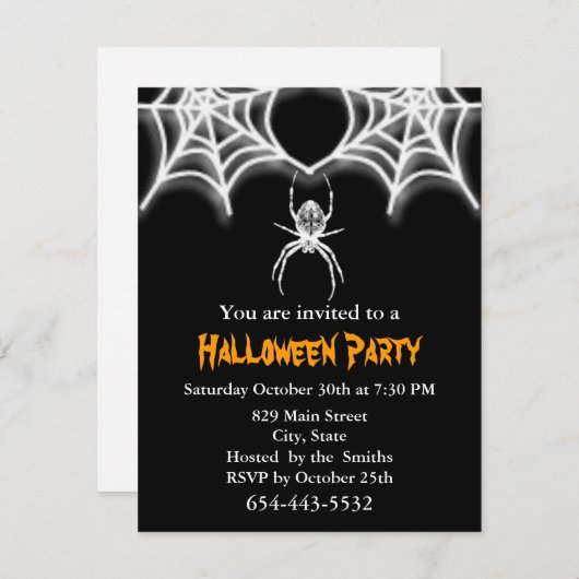 Vorlage für die Creepy Spider & Web Invassion Card (Vorne/Hinten)