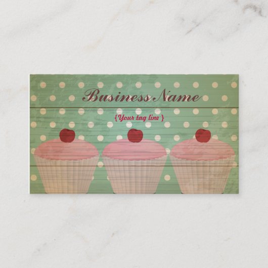 Vorlage für die Cupcake-Business-Karte Visitenkarte (Vorderseite)