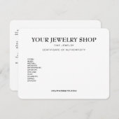 Vorlage für die Echtheitsbescheinigung (Vorne/Hinten)