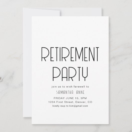 Vorlage für die einfache Party Einladung (Vorderseite)