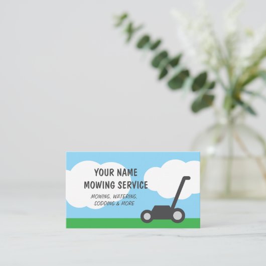 Vorlage für die einfache Rasenmäher Visitenkarte (Stehend Vorderseite)