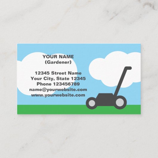 Vorlage für die einfache Rasenmäher Visitenkarte (Rückseite)