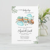 Vorlage für die Einladung eines Babyschuhs (Stehend Vorderseite)