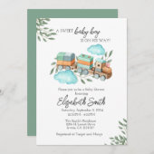 Vorlage für die Einladung eines Babyschuhs (Vorne/Hinten)