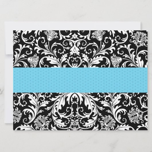 Vorlage für die Einladung eines schwarzen und blau (Rückseite)