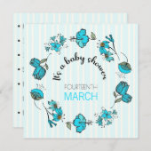 Vorlage für die Einladung eines Whimsical Baby Dus (Vorne/Hinten)