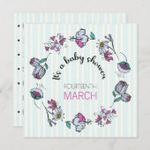 Vorlage für die Einladung eines Whimsical Baby Dus (Vorne/Hinten)