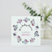 Vorlage für die Einladung eines Whimsical Baby Dus (Stehend Vorderseite)