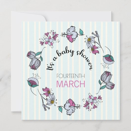 Vorlage für die Einladung eines Whimsical Baby Dus (Vorderseite)