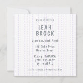 Vorlage für die Einladung eines Whimsical Baby Dus (Rückseite)