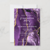 Vorlage für die Einladung von Agate Lila Gold Absc (Vorderseite)