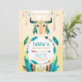 Vorlage für die Einladung von Indianern Boho zum G (Stehend Vorderseite)