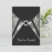 Vorlage für die Einladung von jeden Anlaß Black Da (Stehend Vorderseite)