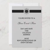 Vorlage für die Einladung von jeden Anlaß Black Da (Rückseite)