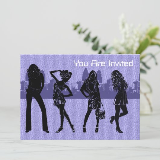 Vorlage für die Einladung von Mädchen (Stehend Vorderseite)