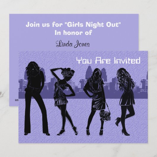 Vorlage für die Einladung von Mädchen (Vorne/Hinten)