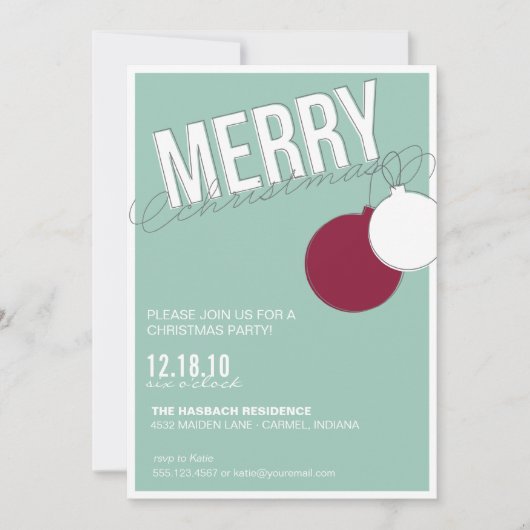 Vorlage für die Einladung von Merry Holiday Party (Vorderseite)