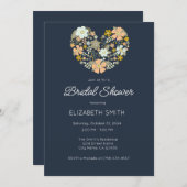 Vorlage für die Einladung von Navy Blue Floral Bri (Vorne/Hinten)