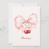 Vorlage für die Einladung von Pink Bow Cherry Baby (Rückseite)