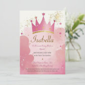 Vorlage für die Einladung von Princess Birthday Pa (Stehend Vorderseite)