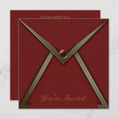 Vorlage für die Einladung von Red Birthday Party (Vorne/Hinten)