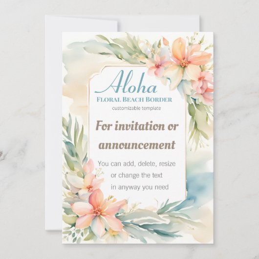 Vorlage für die Einladung von tropischen Blume (Vorderseite)