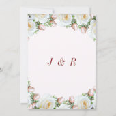 Vorlage für die Einladung von weißen Rosenrahmen (Rückseite)