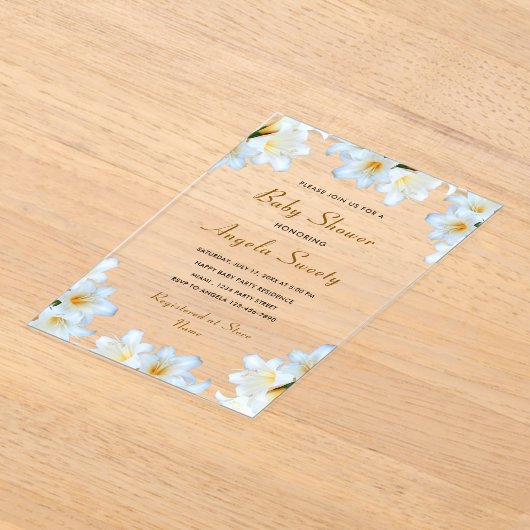 Vorlage für die Einladung von White Lily Acrylic B (Ablage )