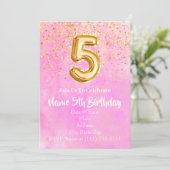 Vorlage für die Einladung zum 5. Geburtstag (Stehend Vorderseite)