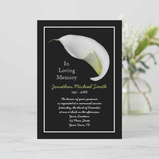 Vorlage für die Einladung zum Memorial Service (Stehend Vorderseite)