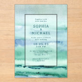 Vorlage für die Einladung zur Hochzeit von Aquarel (Vorderseite)