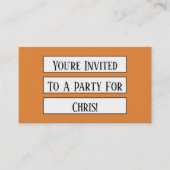 Vorlage für die Erinnerung der Mini-Party Einladun Visitenkarte (Vorderseite)