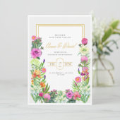 Vorlage für die florale Einladungskarte (Stehend Vorderseite)