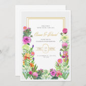 Vorlage für die florale Einladungskarte (Vorne/Hinten)