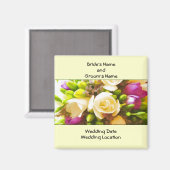 Vorlage für die florale Gastgeschenk Hochzeit Magnet (Vorderseite/Rückseite)