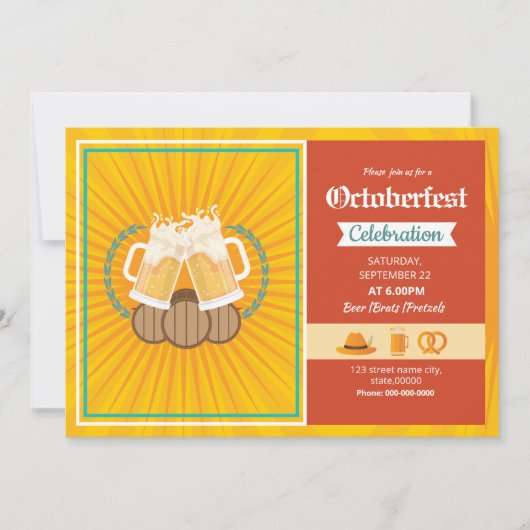 Vorlage für die Flyer der Oktoberfest-Party Einlad (Vorderseite)