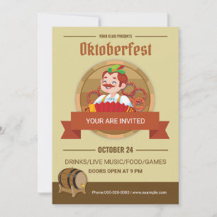 Vorlage für die Flyer der Oktoberfest-Party Einlad