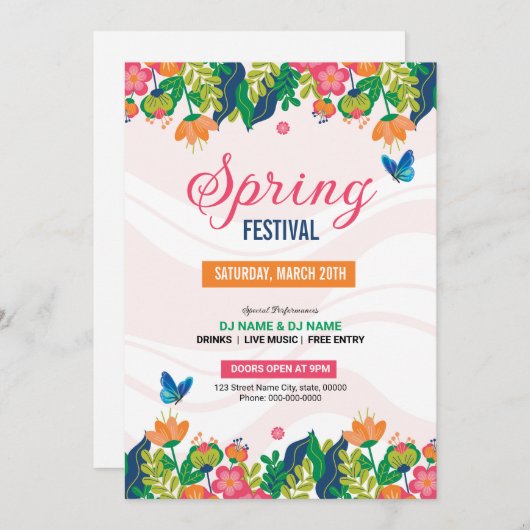 Vorlage für die Flyer-Frühjahrsvorgabe (Vorne/Hinten)