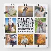 Vorlage für die Fotoauflistung in der Familie | 8  Quadratische Wanduhr (Vorderseite)