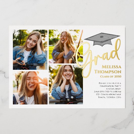 Vorlage für die FotoCollage von Gold Script-Abschl (Vorderseite)