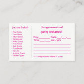 Vorlage für die Frisur-Braiding-Visitenkarte Terminkarte (Rückseite)