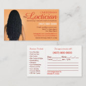 Vorlage für die Frisur-Braiding-Visitenkarte Terminkarte (Vorne/Hinten)