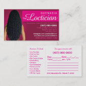 Vorlage für die Frisur-Braiding-Visitenkarte Terminkarte (Vorne/Hinten)