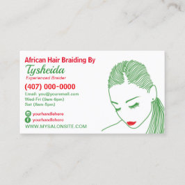 Vorlage für die Frisur-Braiding-Visitenkarte Terminkarte