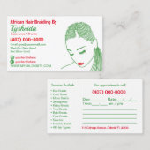 Vorlage für die Frisur-Braiding-Visitenkarte Terminkarte (Vorne/Hinten)